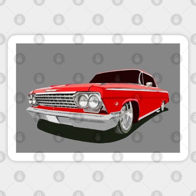 1962 Chevy Impala - stylized color Sticker by mal_photography